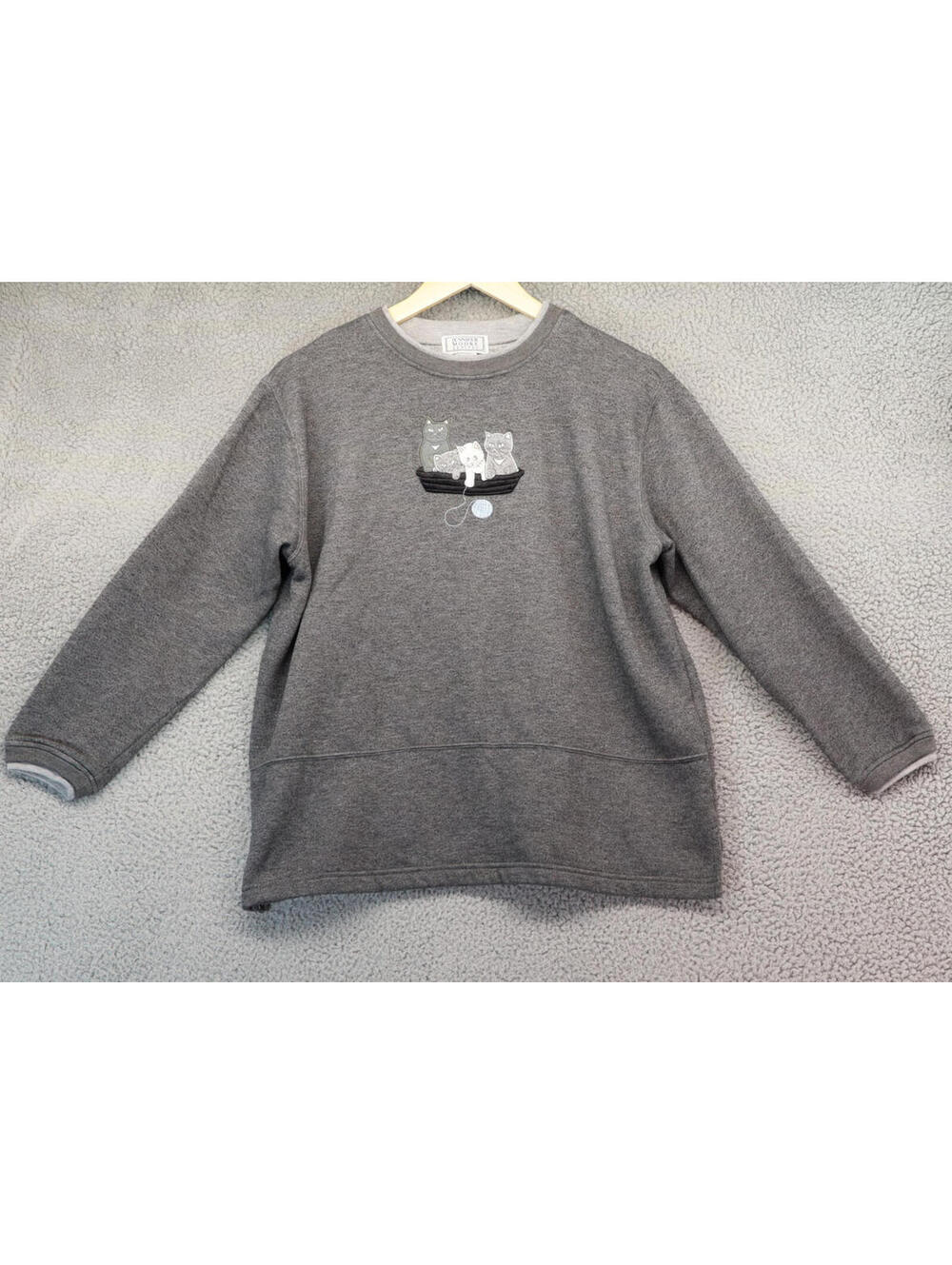 Cat Sweater Kitty Jennifer Moore Petites Vtg 100% P/M